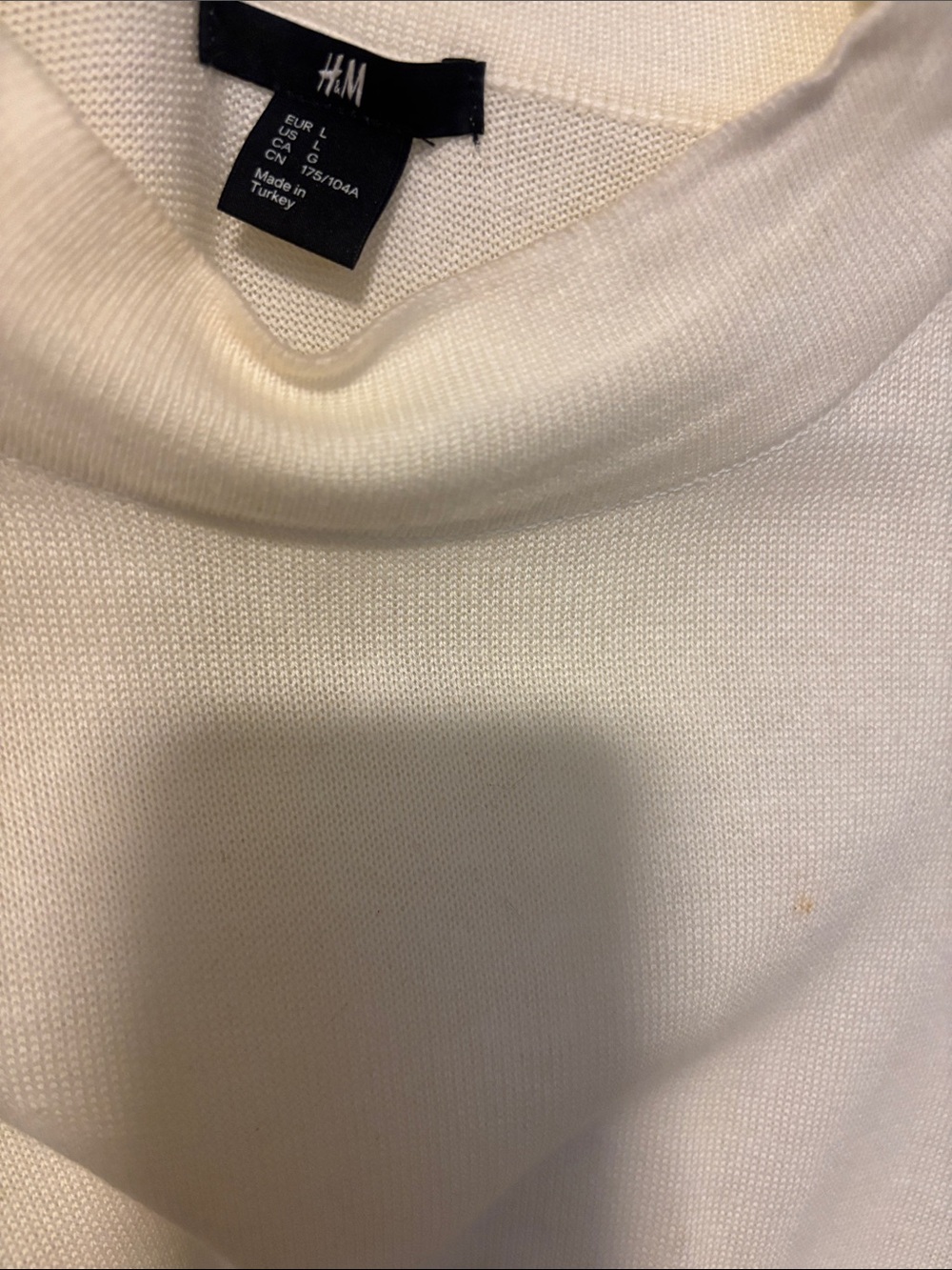 H&M Off-White Turtleneck Knit Sweater